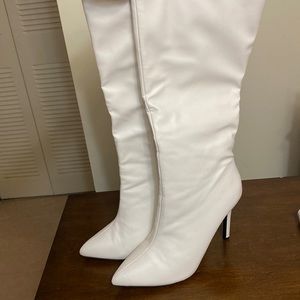 Knee High white boots